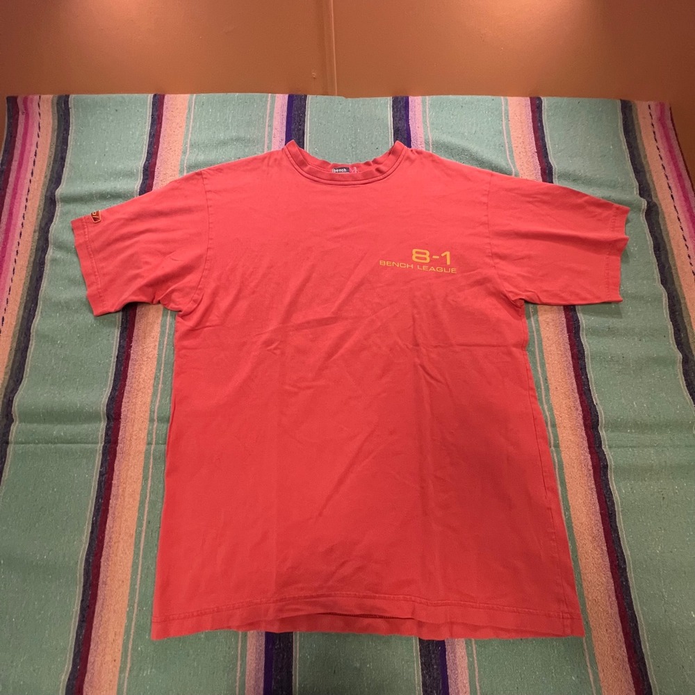 Bench T-Shirt Mens FS Red 8-1 Bench League Graphic Short Sleeve BOT0157 Tee